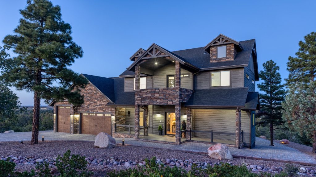 Exterior view of The Lazy Bear Way luxury mountain home in Show Low, AZ