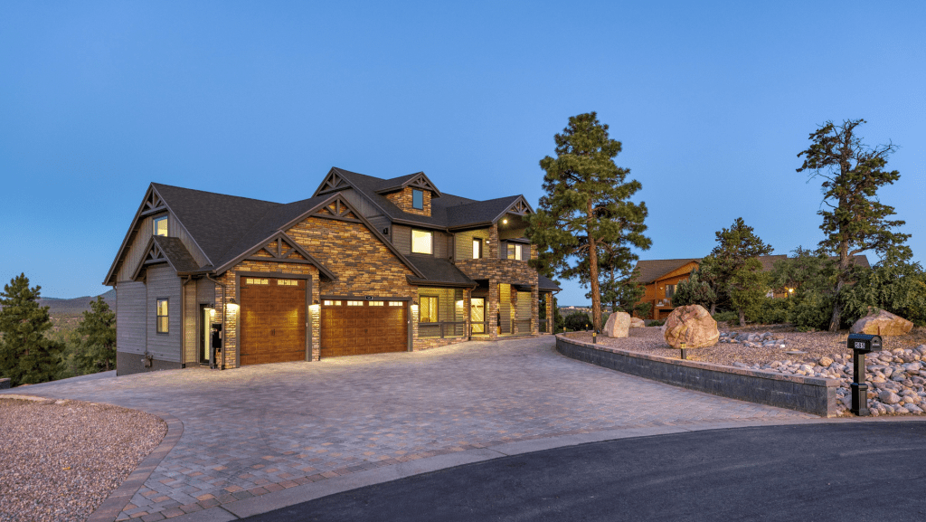 Exterior view of The Lazy Bear Way luxury mountain home in Show Low, AZ